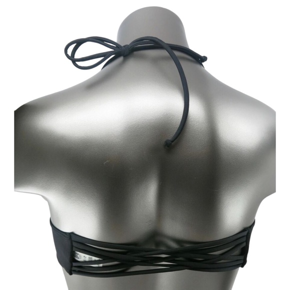 Victoria's Secret PINK Dark Tribal Aztec Lace Up Bralette Halter Swim Top XS - Picture 3 of 4